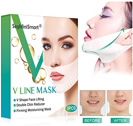 V Line Mask, Chin Up Patch, Double Chin Reducer Mask V Shaped Slimming Face Mask Moisturizes and Tightens Mask