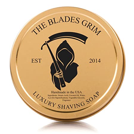 The Blades Grim – Luxury Shave Soap, Handmade in the USA (Smolder, 4oz)