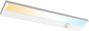 Hizashi 22Inch Under Cabinet Lights Hardwired or Plug in, 5CCT Color Selectable-2700K/3000K/3500K/4000K/5000K, 13W 920lm Dimmable Under Cabinet Lighting, CRI＞90, Linkable, ETL & Energy Star, Pack of 1