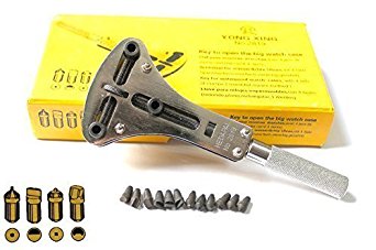 Sumnacon® Professional Watch Case Opener Tool JAXA Type XL Watch Case Back Opener Wrench With 4 Sets Of Interchangeable Chucks for Most Screw Large Waterproof Watch Case Backup
