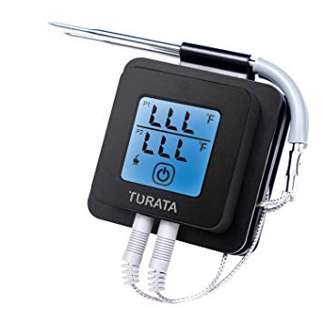 TURATA Meat Thermometer BBQ Grill Wireless Remote Digital Cooking Thermometer with 2 Steel Probes, Instant Reading, Magnetic Mounting, Alarm Monitor for Cooking, Kitchen, Food, BBQ, Steak