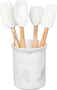 Le Creuset Crock, 4 Silicone, Marble Collection Utensil Set, Set of 5