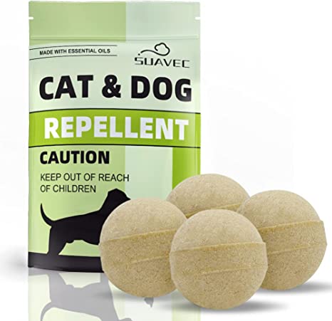 SUAVEC Cat & Dog Repellent, Cat Repellent Outdoor, Stray Cat Deterrent, Dog Digging Repellent, Cat Repellant Indoor, Dog Repellent for Yard, Lawn, Cat Away Repellent Outdoor Effectively Safe -4 Pack