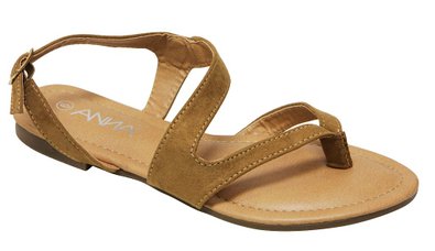 Anna Bonnie-200 women's slingback adjustable ankle strap style nubuck thong sandals