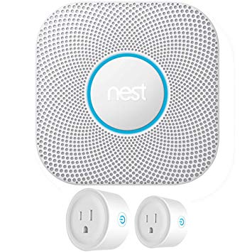 Nest S3000BWES Protect 2nd Generation Smoke/Carbon Monoxide Alarm Battery Bundle with Deco Gear 2 Pack WiFi Smart Plug