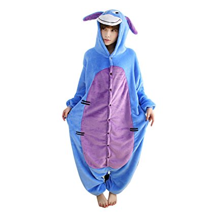 Janecrafts New Kigurumi Pajamas Anime Cosplay Costume Unisex Adult Onesie Dress (S, Eeyore Donkey)