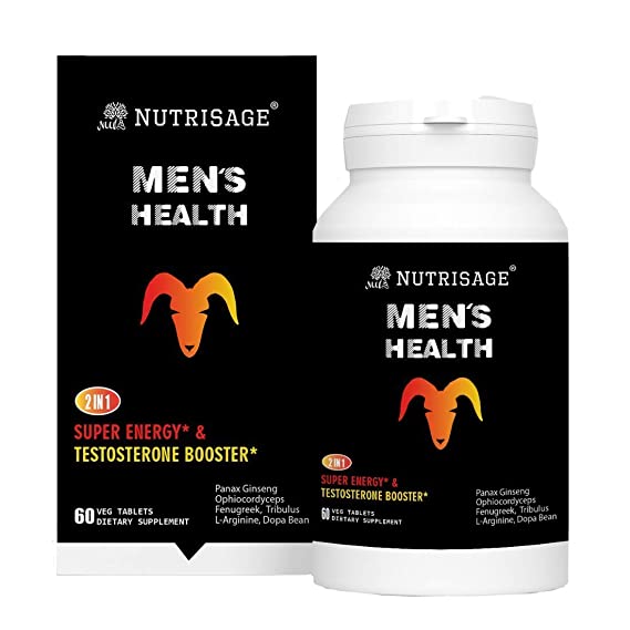 Nutrisage Men Health With Cordyceps,Ginseng,Tribulus,Fenugreek,Mucuna,Safed Musli, L Arginine & Ashwagandha | Wellness & Strength | Vitality Tablets, 60 Tablets