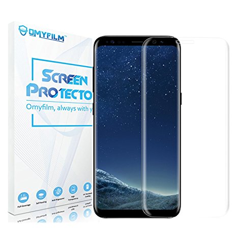 [Case Friendly] OMYFILM Galaxy S8 Screen Protector Samsung S8 Tempered Glass [3D Curved Edge] Phone Screen Protector for Galaxy S8 (Clear)