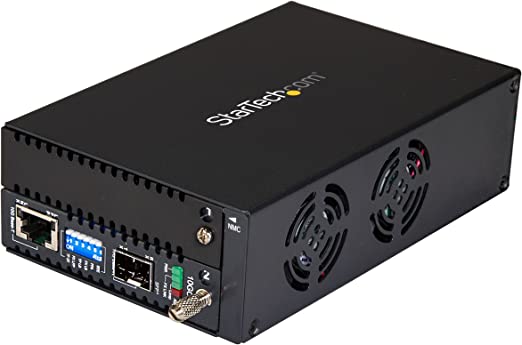 StarTech.com 10 Gigabit Ethernet Copper-to-Fiber Media Converter - Open SFP  - Managed - 10G Ethernet Media Converter (ET10GSFP)