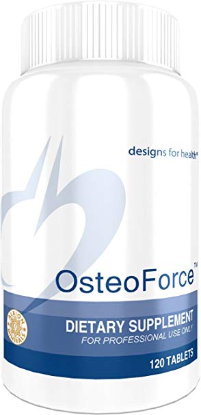 Designs for Health - OsteoForce - Optimal Bone Support Formula for Mineral Density   Chelated TRAACS Minerals, 120 Tablets