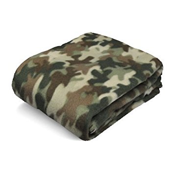Fleece Blanket, Green Camouflage Blanket, 50" x 60", All Purpose Throw Blanket, Camping Blanket, Warm Blanket, Light Blanket, Super Soft Blanket, Light and Portable Blanket