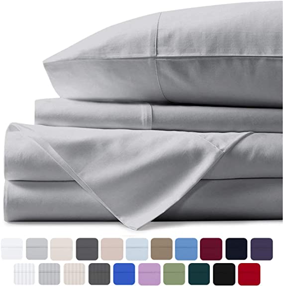 Mayfair Linen 100% Egyptian Cotton Sheets, Silver King 6 PC Sheets Set, 800 Thread Count Long Staple Cotton, Sateen Weave for Soft and Silky Feel, Fits Mattress Upto 18'' DEEP Pocket