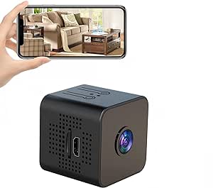 1080P Hidden Camera - Indoor Camera - Nanny Cam - Best Mini Camera - WiFi Wireless Camera - Live Video Recorder with Night Vision - Surveillance Camera Full HD（Black）