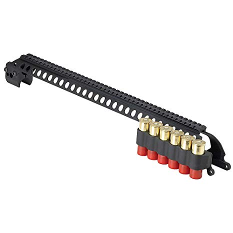 Mesa Tactical SureShell Carrier and Saddle Rail for Remington 870 w/ Mag Clamp (6-Shell, 12-GA, 20 in)