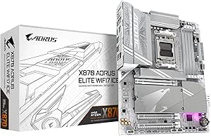 GIGABYTE X870 AORUS Elite WIFI7 ICE AM5 LGA 1718, ATX, DDR5, 4X M.2, PCIe 5.0, USB4, Wi-Fi 7, 2.5GbE LAN, EZ-Latch, Q-Flash