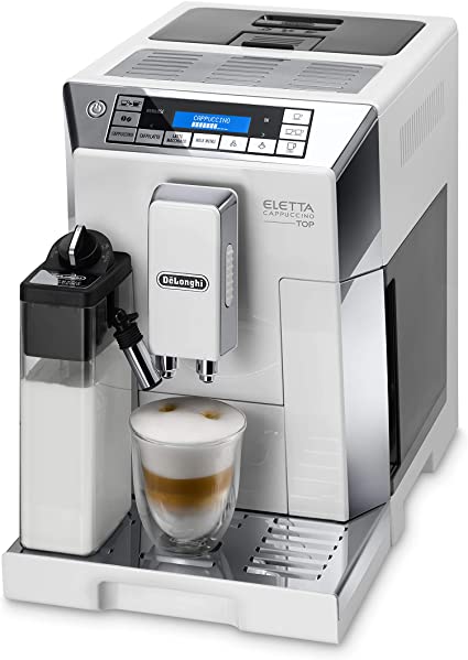 De 'Longhi ECAM 45.766.w Eletta Coffee Machine Cappuccino with Cream Milk Frothing System white