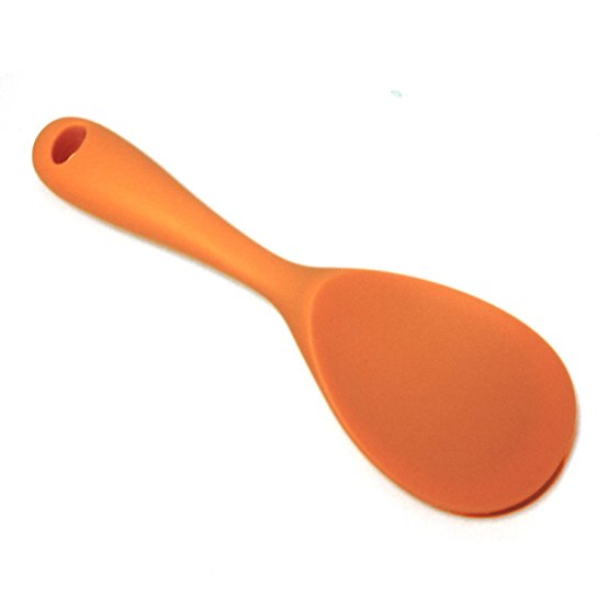 Danesco Orange Silicone 8.75 Inch Spoon and Rice Paddle