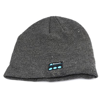 Ubit Men Women Winter Outdoor Sport Bluetooth Stereo Magic Music Hat Wireless Bluetooth Earphone Hat for Iphone Smartphone (Gray)