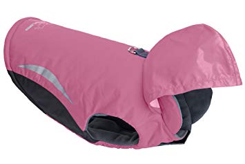 EXPAWLORER Waterproof Dog Coat with Hood - Windproof Sport Dog Clothes Winter Hoodies for Cold Weather, Pink, for Medium Dog