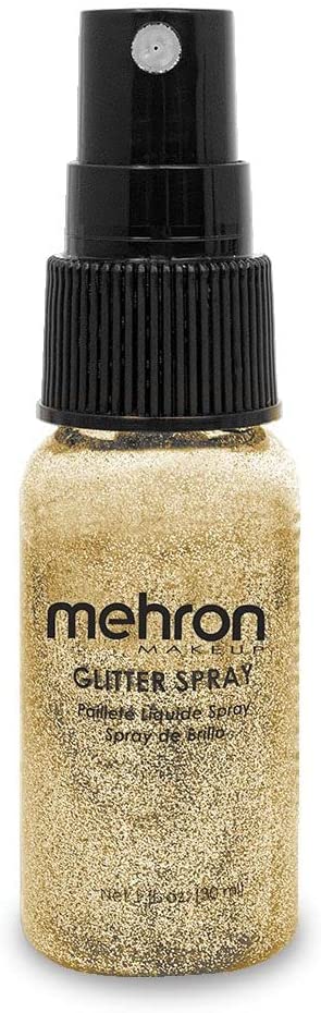 Mehron Makeup Hair and Body GlitterSpray (1 oz) (Gold)