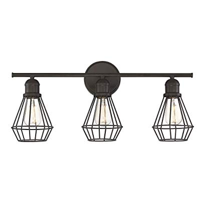 Trade Winds Lighting TW80021ORB Industrial Retro 3 Light Bath Wall Vanity Wire Cage Fixture in Oil Rubbed Bronze