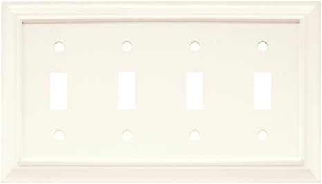 Brainerd 64536 Wood Architectural Quad Toggle Switch Wall Plate / Switch Plate / Cover