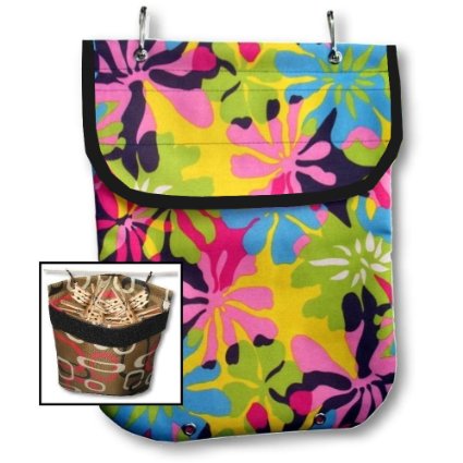 Waterproof Clothespin Holder Bag Hibiscus Pink