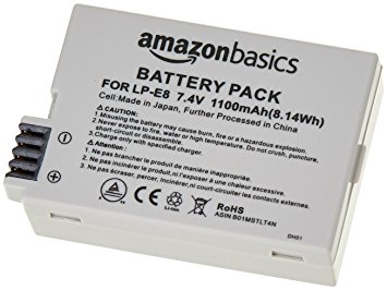 AmazonBasics Li-Ion Battery for Canon Cameras (LP-E8)