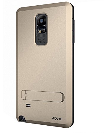 JOTO Galaxy Note 4 Armor Case - Hybrid Dual Layer Armor Cover Case with Kickstand (Flexible TPU   Hard PC), Exclusive for Samsung Galaxy Note 4, SM-N910 (Gold, Black)