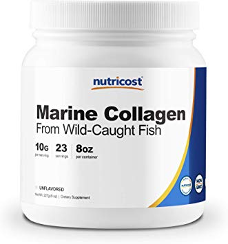 Nutricost Marine Collagen Peptides 8oz from Wild Caught Alaskan Fish, Premium, Hydrolyzed Protein Powder