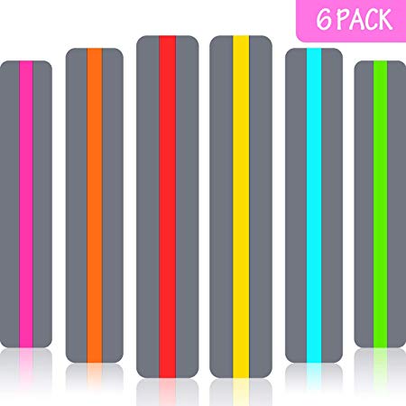 6 Pieces Guided Reading Strips Highlight Strips Colored Overlay Highlight Bookmarks Help with Dyslexia for Crystal Children and Teacher Supply Assistant