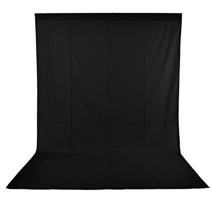 Neewer 10 x 20FT / 3 x 6M PRO Photo Studio 100% Pure Muslin Collapsible Backdrop Background for Photography,Video and Televison (Background ONLY) - BLACK