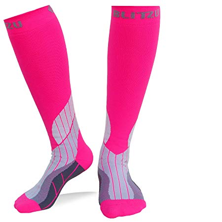BLITZU Compression Socks 20-30mmHg Men Women Recovery Running Medical Athletic Edema Diabetic Varicose Veins Travel Pregnancy Relief Shin Splints Nursing