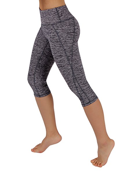 ODODOS Power Flex Yoga Capris Pants Tummy Control Workout Running 4 Way Stretch Yoga Capris Leggings