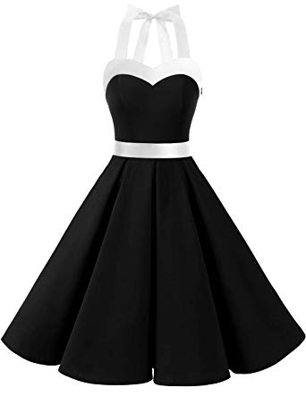 DRESSTELLS 50s Retro Halter Rockabilly Bridesmaid Audrey Dress Cocktail Dress