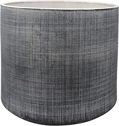 Amazon Brand – Rivet Rustic Textured Stoneware Indoor Planter Pot, 8.7"H, Dark Grey