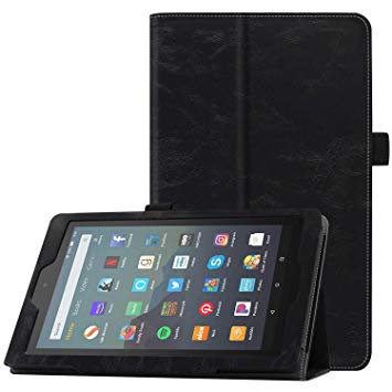 Famavala Folio Case Cover Compatible with All-New 7" Fire 7 Tablet (9th Generation, 2019 Release) (Black)