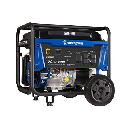 Westinghouse WGen5500 Portable Generator - 5500 Rated Watts & 6850 Peak Watts - Gas Powered - CARB Compliant