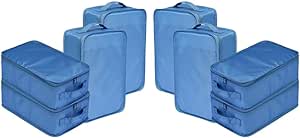 Travel Shoe Bags, Foldable Waterproof Shoe Pouches Organizer-Double Layer (8 Seablue Shoe Bags)