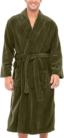 Alexander Del Rossa Mens Robe Plush, Mens Bath Robes for Men, Men's Robe Plush, Men's Bathrobes, Mens Fleece Robe