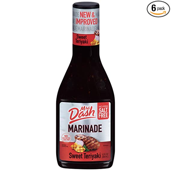 Dash Salt-Free Marinade, Sweet Teriyaki, 12 Ounce (Pack of 6)