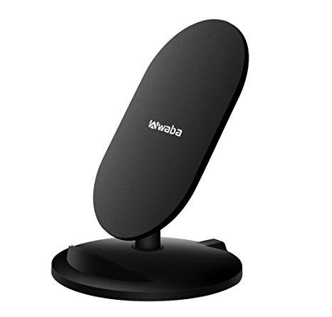 Fast Wireless Charging Pad Stand，WABA， for iPhone X, 8, 8 plus, Samsung Galaxy Note 8 S8 S8 Plus S7 Edge S7 S6 Edge Plus Note 5, Standard Charge for any wireless charge receiver-NO AC Adapter