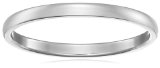 Womens 14k Gold Traditional Plain Wedding Band 2 mm