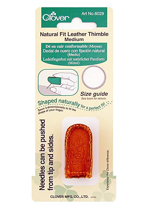 Clover Natural Fit Leather Thimble, Medium