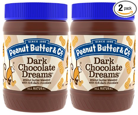 Peanut Butter & Co. Peanut Butter, Dark Chocolate Dreams, 16 Ounce Jars (Pack of 2)