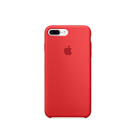 Optimal shield Soft Leather Apple Silicone Case Cover for Apple iPhone 7plus (5.5inch) Boxed- Retail Packaging (Red)