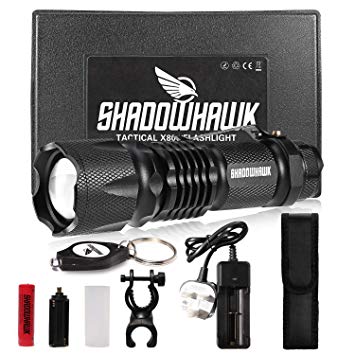 Led Torch Powerful Torches Super Bright 1300 Lumens Military Tactical 18650 Battery Rechargeable Led Torch Light Lightweight Waterproof Torch Camping Outdoor Torch by Shadowhawk 5 Years Warranty