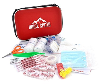 Emergency First Aid Kit with CPR Mask OSHA compliant Adhesive Bandages Wound Dressings and more For Car Home Office Travel Backpacking Hiking