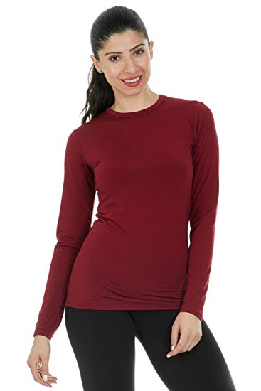 Thermajane Womens Ultra Soft Thermal Underwear Shirt – Compression Baselayer Crew Neck Top