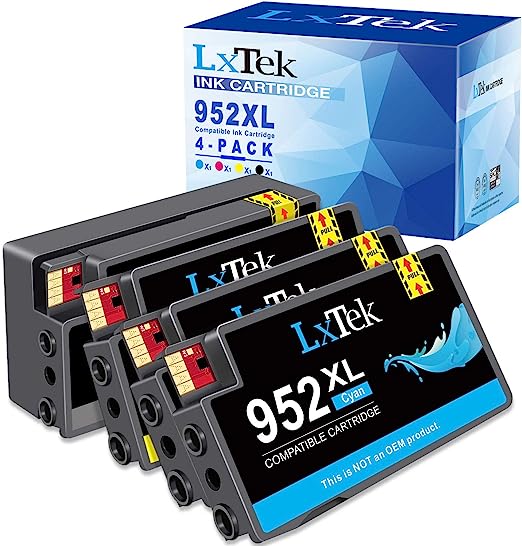 LxTek Compatible Ink Cartridge Replacement for HP 952 952XL Ink Cartridges Combo Pack to use with Officejet 8710 8720 7740 8210 8715 7720 8740 Printers(4pack, Black| Yellow| Magenta| Cyan)